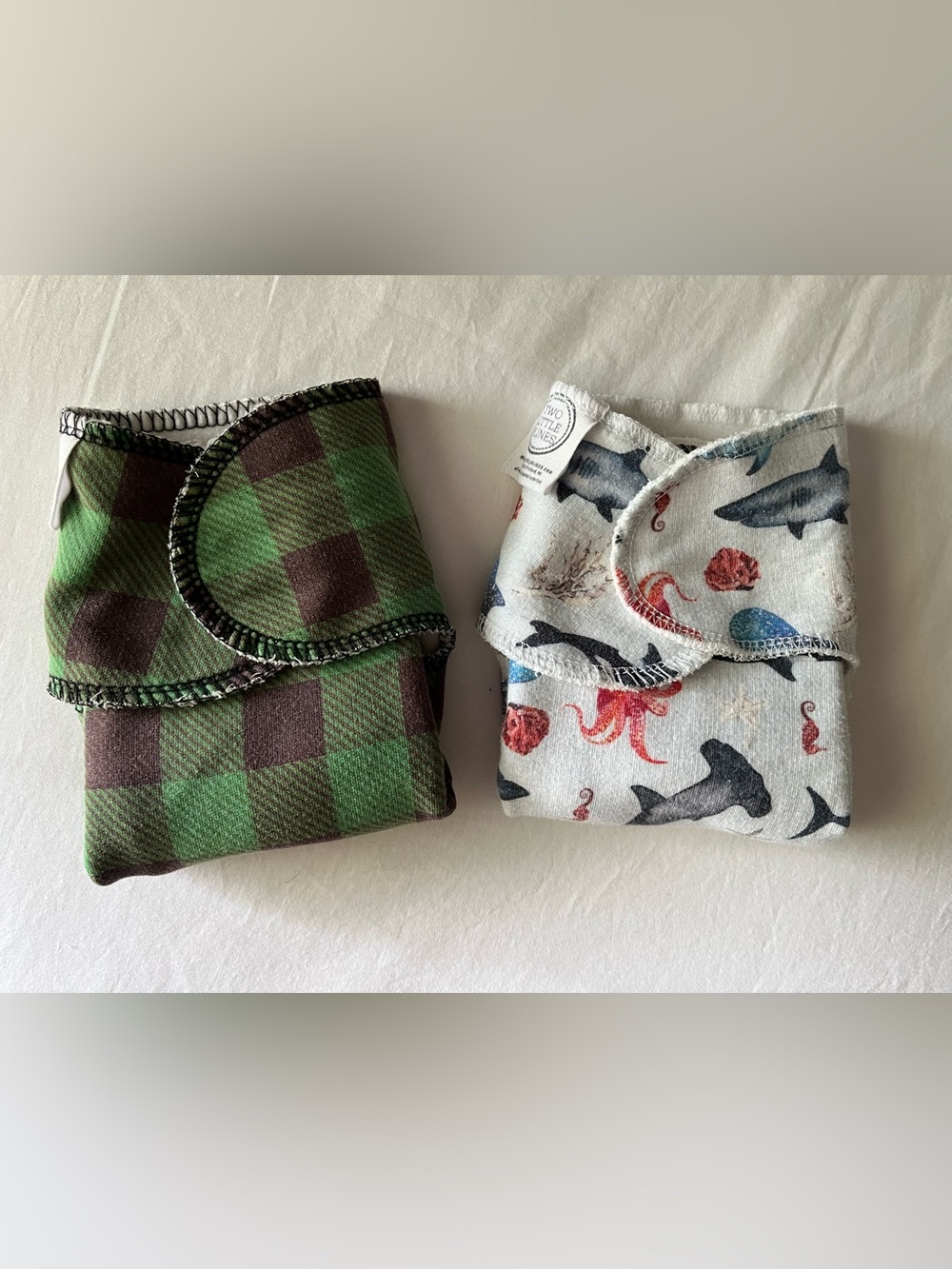 Two Little Plines Stretchy Preflats Newborn set of 2 cloth diapers